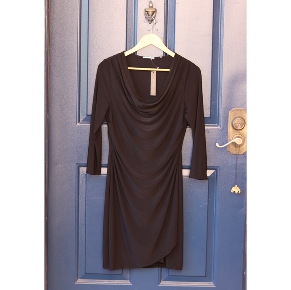 Tahari Dresses & Skirts - Tahari | NWT black cowl neck 3/4 sleeve dress Tahari Dresses & Skirts - Tahari | NWT black cowl neck 3/4 sleeve dress